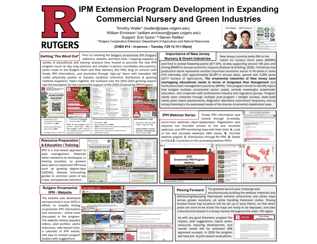 IPM Extension Program Development in Expanding Commercial Nursery and Green Industries
